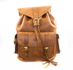 Outdoor Camping Heavy Duty Large Leather Rucksack