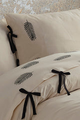 Cotton Duvet Cover Set with Bowknot Closure
