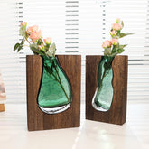 Custom Wooden Vase - Personalized Artistic Flower Vase, Home Decor, Vintage Engraved Wooden Vase