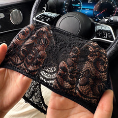 Black Hollow Lace Steering Wheel Cover
