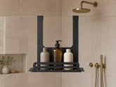 Stainless Steel Shower Caddy – Over Glass Door Hanging Shelf for Shampoo, Soap and Toiletries