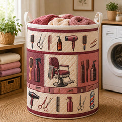 Quilted Laundry Bag with Hair Stylist Design
