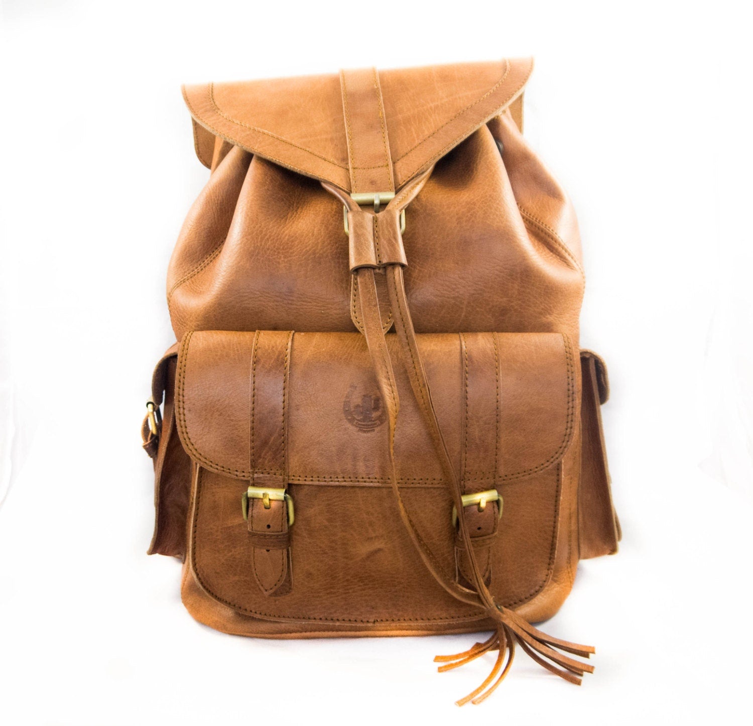 Outdoor Camping Heavy Duty Large Leather Rucksack
