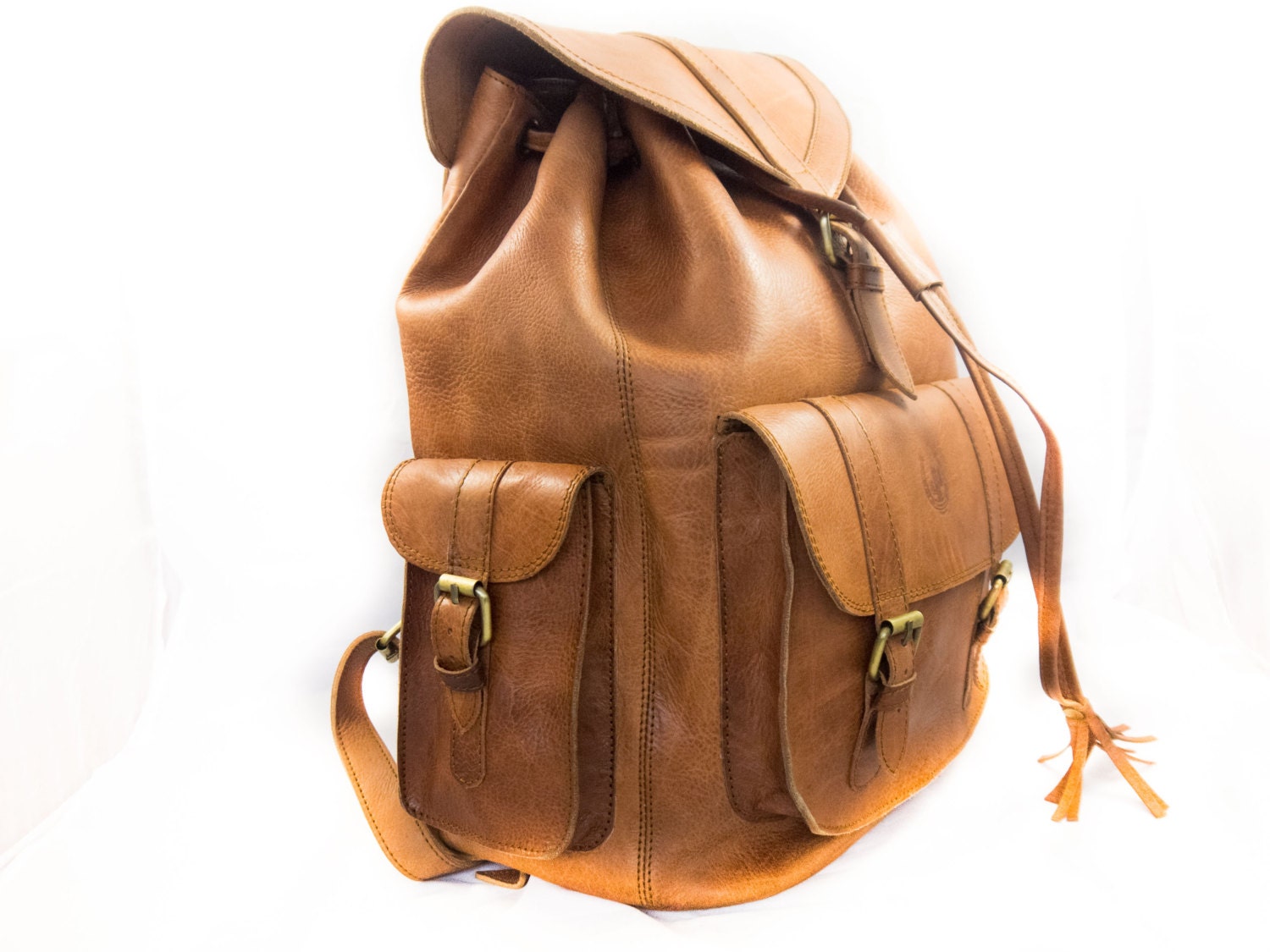 Outdoor Camping Heavy Duty Large Leather Rucksack