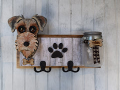 Custom Dog Leash Holder with Treat Jar