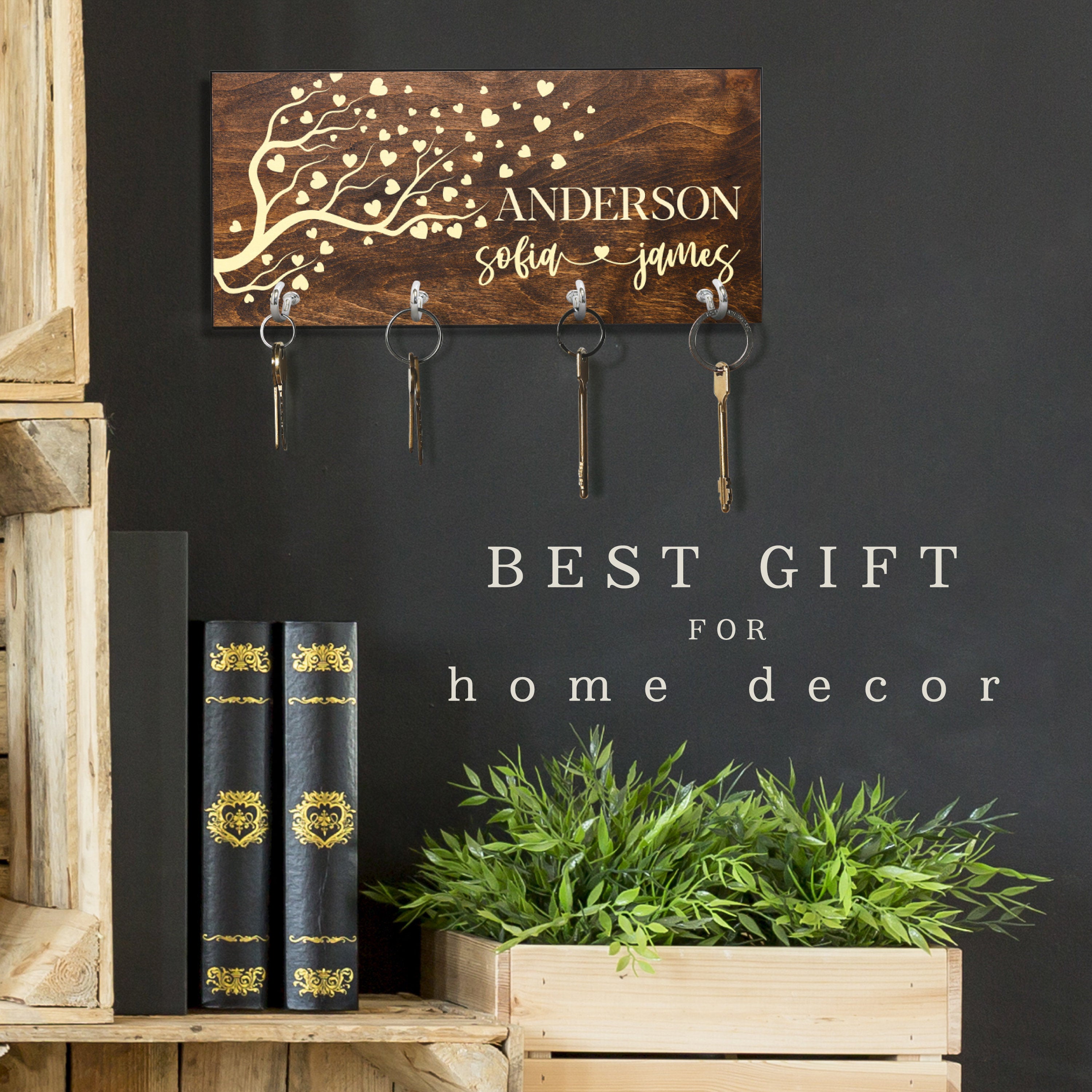 Personalized Key Holder for Wall, Custom Key Hanger
