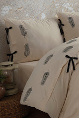 Cotton Duvet Cover Set with Bowknot Closure