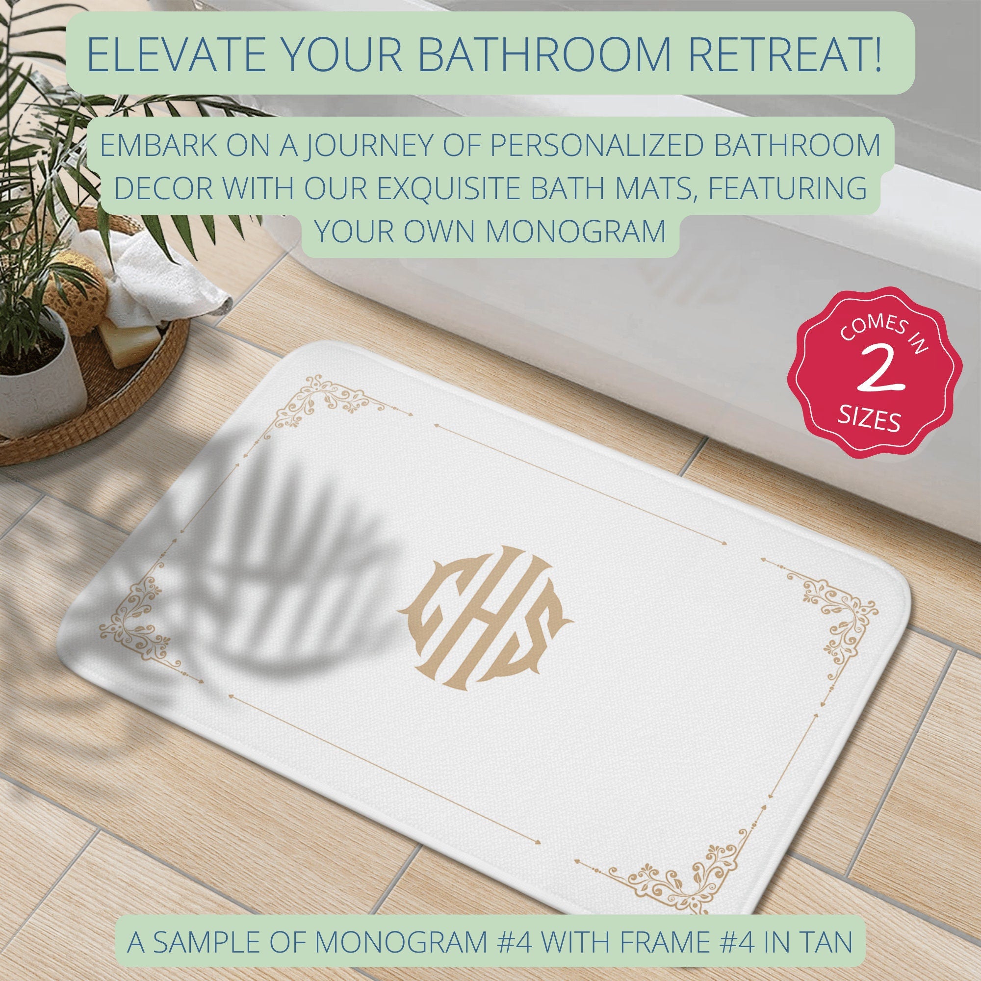 Custom Monogrammed Bath Mat