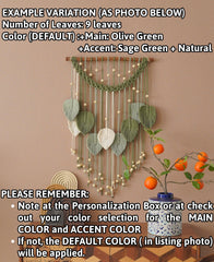 Botanical Wall Art, Tropical Home Decor, Macrame Leaf Decor, Summer Wall Art, Boho Macrame Decor, Bedroom Wall Art