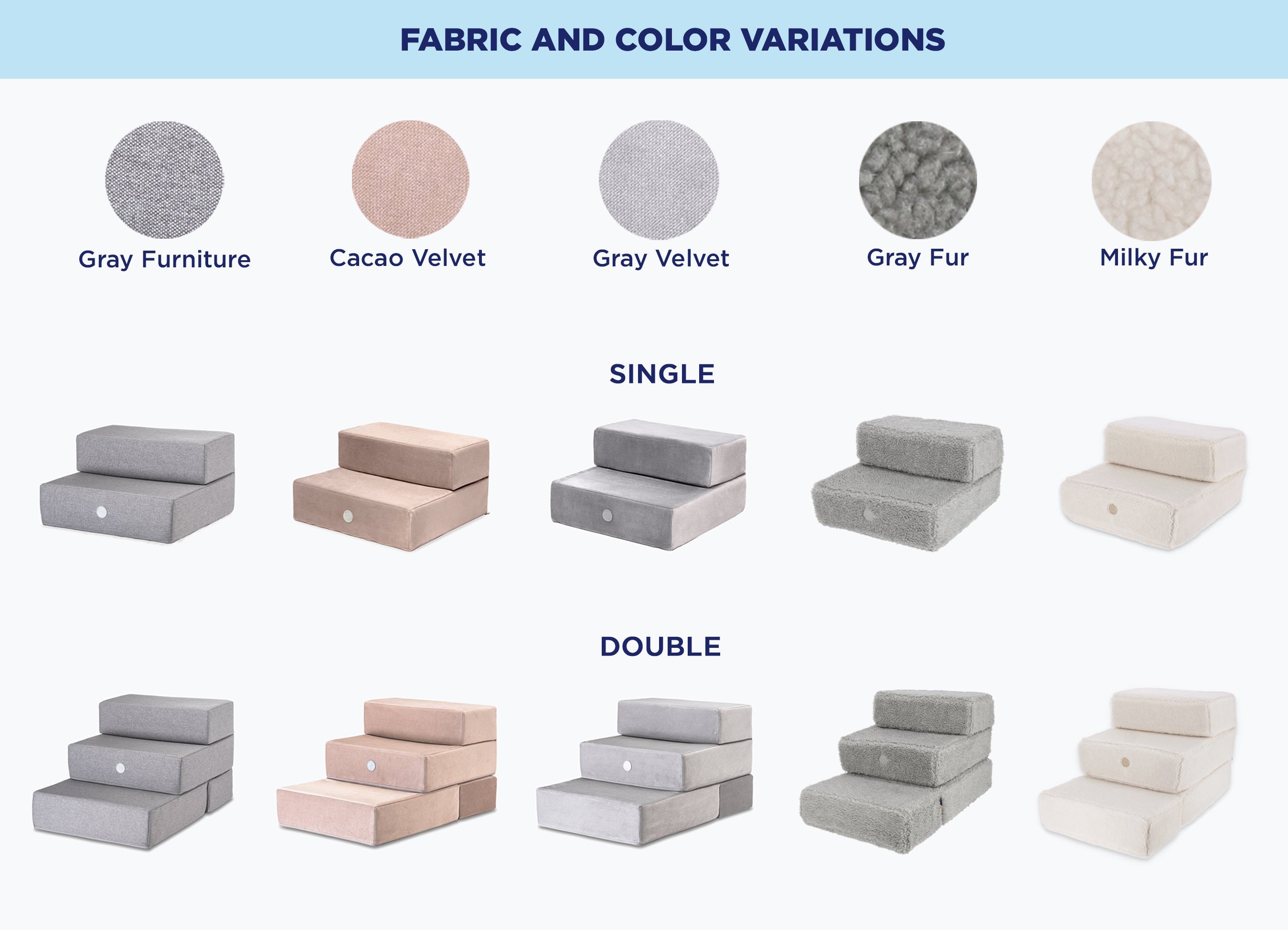 Velvet Pet Stairs, Dog Furniture, Removable Cover, Small Dog Steps