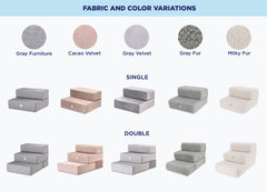 Velvet Pet Stairs, Dog Furniture, Removable Cover, Small Dog Steps