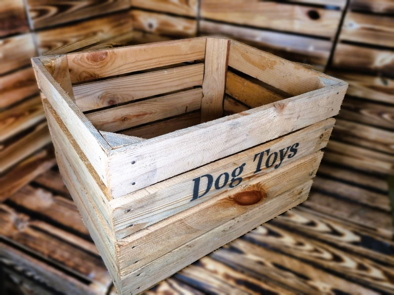 Large Dog Toys Storage Box Wooden Crate