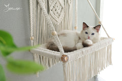 Macrame Cat Wall Bed, Solid Wood Cat Wall Furniture, Wall Hammock, Wall Step, Wall Shelf, Hanging Cat House, Cat Tree, Pet Furniture