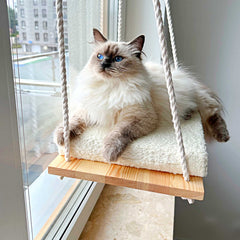 Cat Window Perch, Cat Hammock, Cat Window Bed, Wood Cat Shelves, Minimalistic Pet Furniture