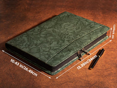 Personalized Leather Portfolio, A4 Custom Journal Cover for Women, Embossed PU Leather Padfolio for 13" MacBook, Company Gift, Anniversary Gift