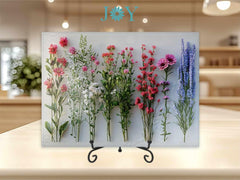 Glass Cutting Board - Wildflowers Tempered Glass Chopping Board - Cheese and Charcuterie Glass Cutting Board - Kitchen Decor Gift Idea