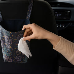 Crystal Car Trash Bag, Waterproof Hanging Organizer for Headrest or Gearshift
