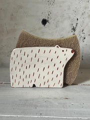 Sponge Holder - Napkin Holder - Bear Decor - Ceramics