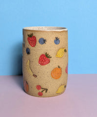 Ceramic Kitchen Utensil Holder with Fruit Motif