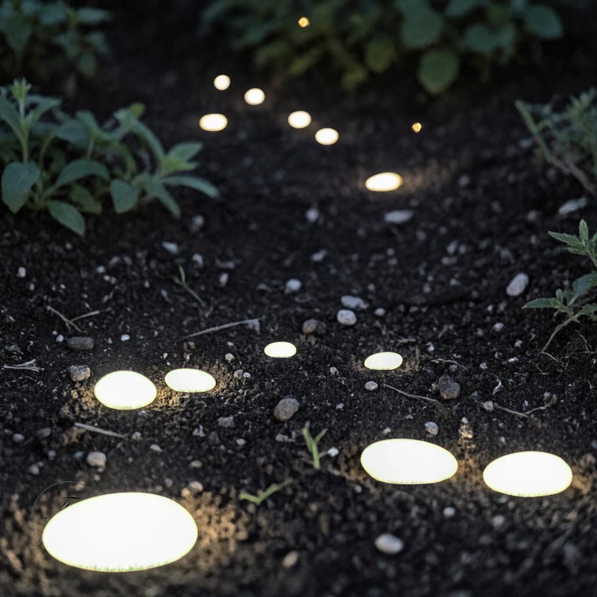 Solar-Powered Outdoor Garden Lights — Waterproof Lantern & Warm Glow Pebble Pathway Set