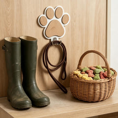 Wooden Dog Paw Leash Holder, Pet Wall Hook, Entryway Organizer