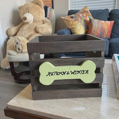 Personalized Dog Toy Box Wooden | Custom Pet Storage Bin | Dog Toy Organizer | Dog Lover Gift | Painted Dog Name Box