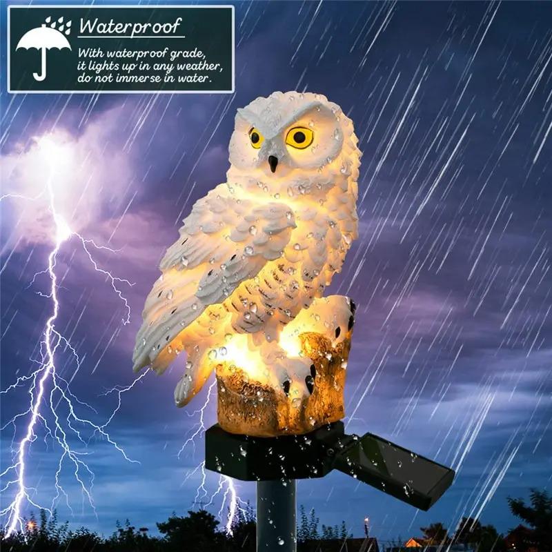 Solar Owl Garden Light, Waterproof LED Yard Decor, Outdoor Patio Lawn Pathway Lamp