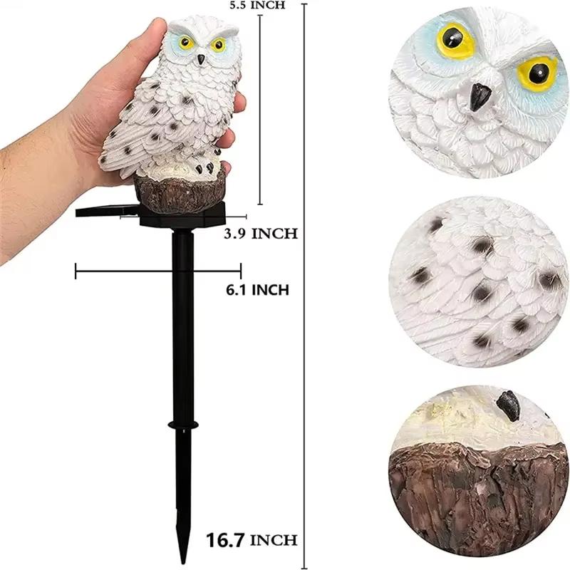 Solar Owl Garden Light, Waterproof LED Yard Decor, Outdoor Patio Lawn Pathway Lamp