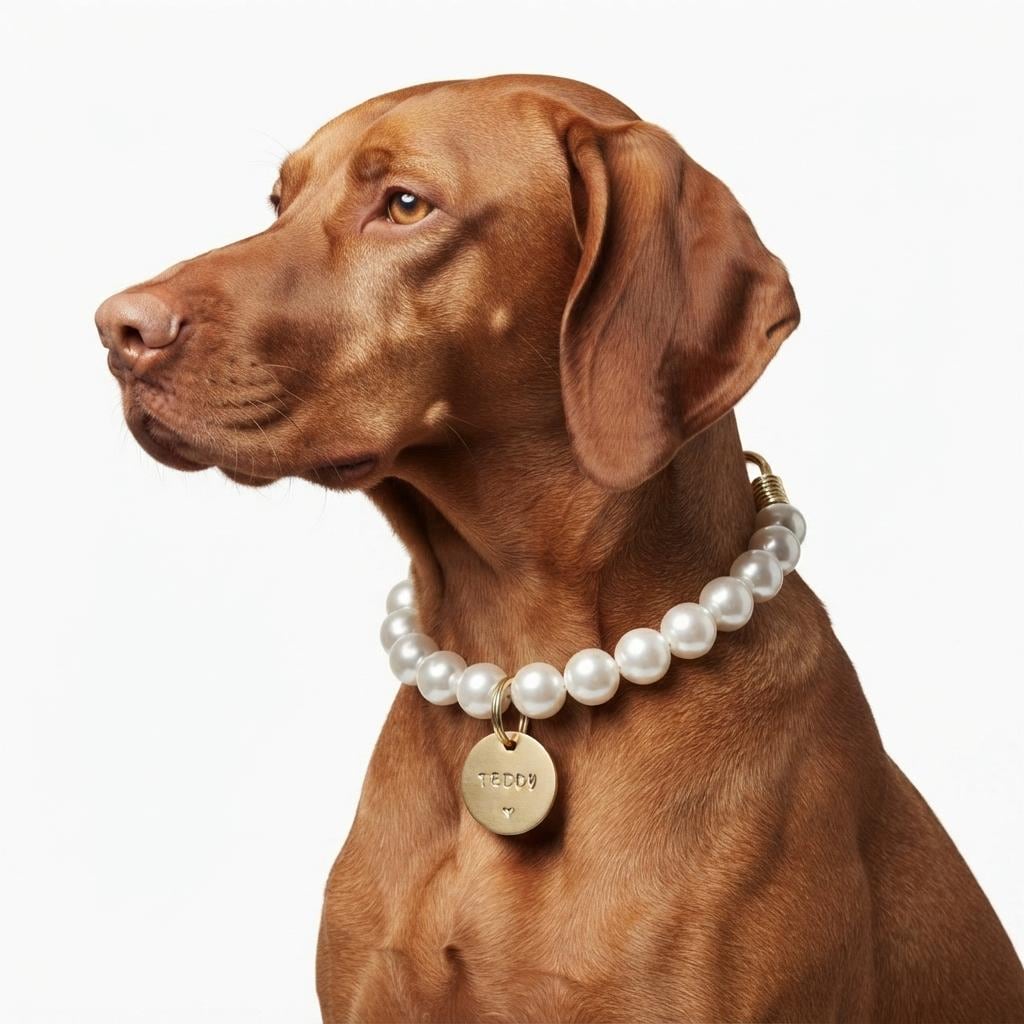 Beaded Pearl Dog Collar – Luxury Dog Necklace, Custom Pet Jewelry Gift