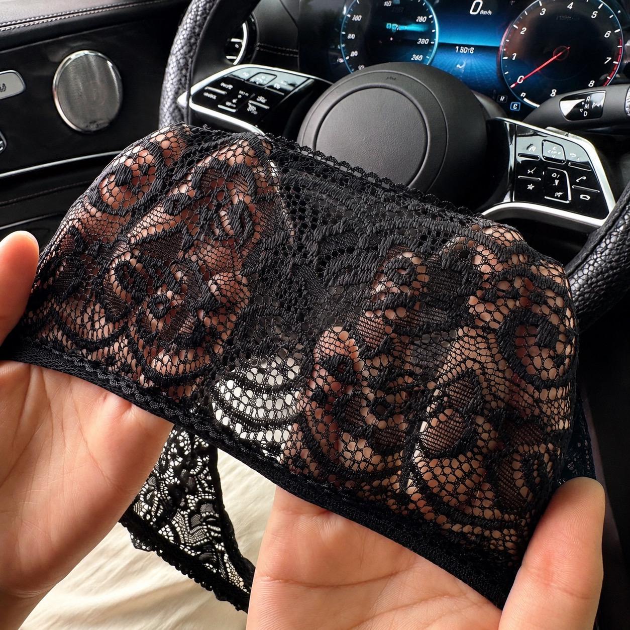Black Hollow Lace Steering Wheel Cover