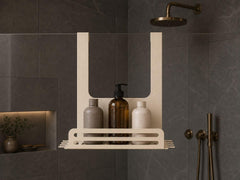 Stainless Steel Shower Caddy – Over Glass Door Hanging Shelf for Shampoo, Soap and Toiletries
