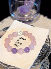 Matching Crystal Pet Collar & Bracelet Set, Rose Quartz