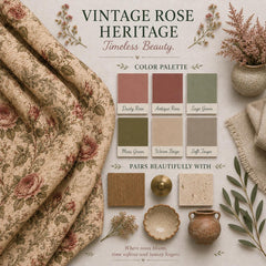 Vintage Rose Bath Mat – French Cottage Floral Bathroom Rug