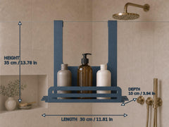 Stainless Steel Shower Caddy – Over Glass Door Hanging Shelf for Shampoo, Soap and Toiletries