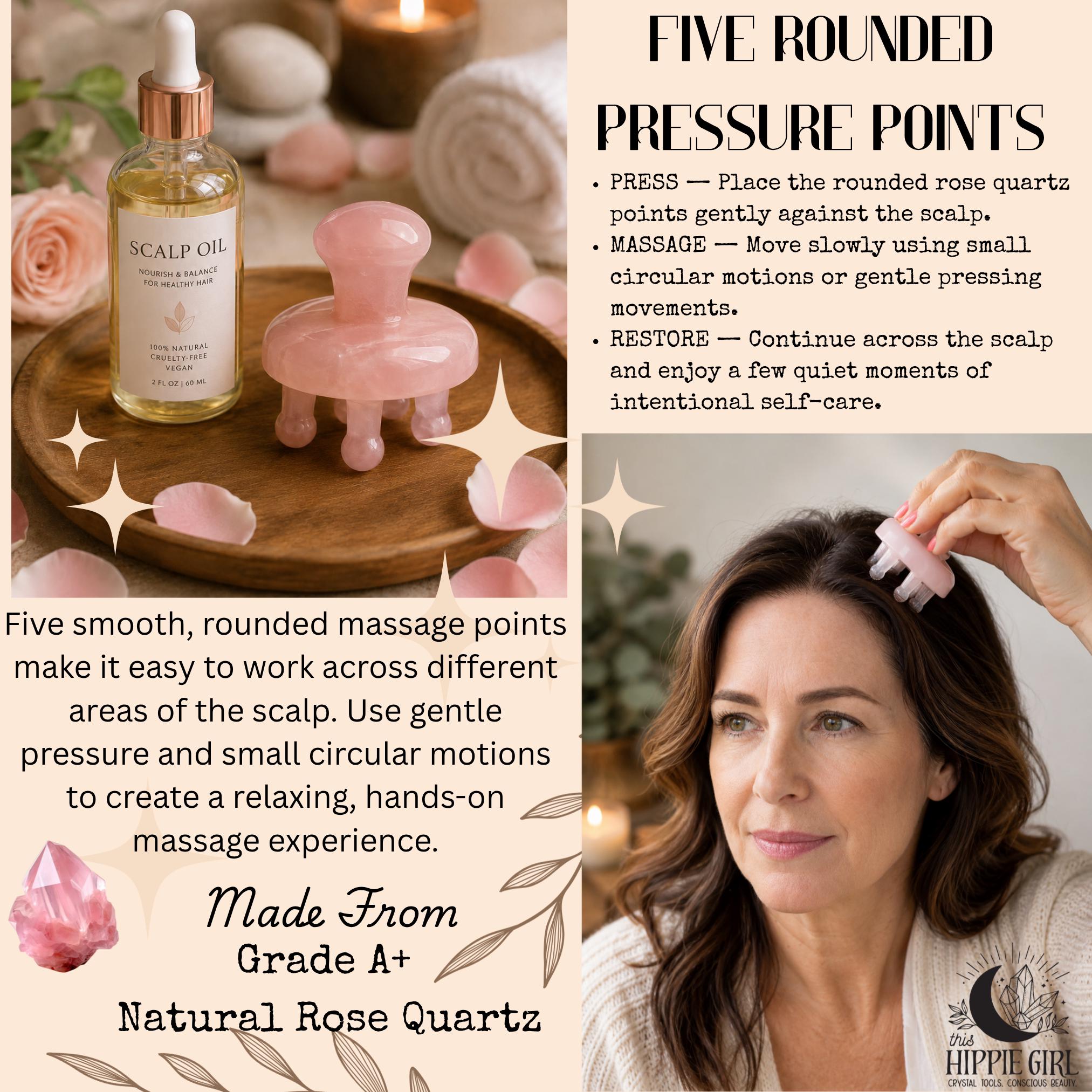 Rose Quartz Scalp Massager