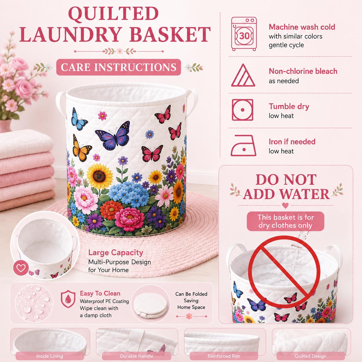 Quilted Laundry Bag with Hair Stylist Design