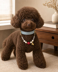 Turquoise Beaded Pet Collar Charm, Double Strand Accessory for Cats and Small Dogs