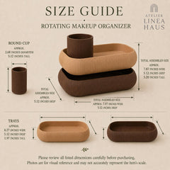 Rotating Makeup Organizer with Two Tiers and Round Compartment